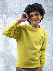 Crimsoune Club Boy's Green Oversize Sweatshirt (13-14Y)