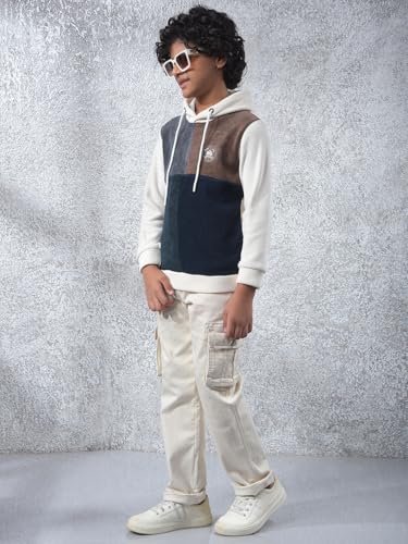 Crimsoune Club Boy's Color-Block Hooded Neck Sweatshirt (11-12Y)