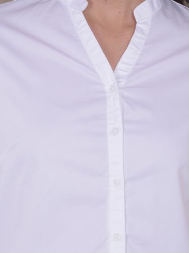 Crimsoune Club Women's Trendy Crisp White V-Neck Shirt