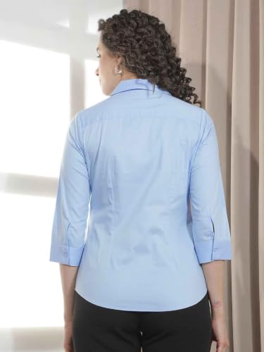Crimsoune Club Women's Bright Azure Sky Blue Casual Shirt