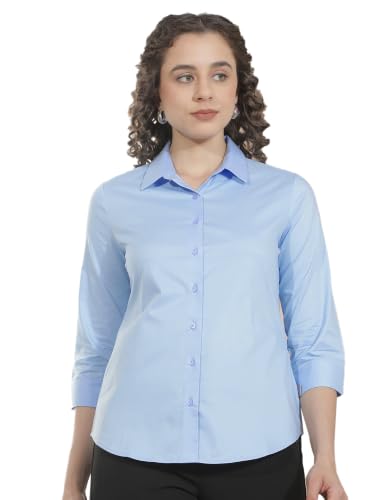 Crimsoune Club Women's Bright Azure Sky Blue Casual Shirt