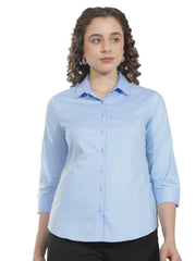 Crimsoune Club Women's Bright Azure Sky Blue Casual Shirt