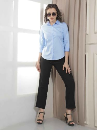 Crimsoune Club Women's Bright Azure Sky Blue Casual Shirt