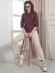 Crimsoune Club Women's Rich Maroon Tailored Smart Shirt