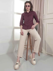 Crimsoune Club Women's Rich Maroon Tailored Smart Shirt