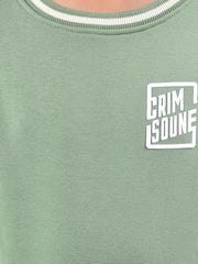 Crimsoune Club Boy's Green Printed Sweatshirt (11-12Y)