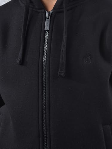 Crimsoune Club Boy's Black Hooded Neck Sweatshirt (5-6Y)