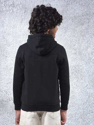 Crimsoune Club Boy's Black Hooded Neck Sweatshirt (5-6Y)
