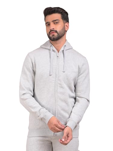 Crimsoune Club Men's Grey Hooded Neck Sweatshirt (M)