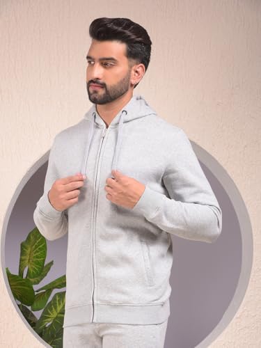 Crimsoune Club Men's Grey Hooded Neck Sweatshirt (M)