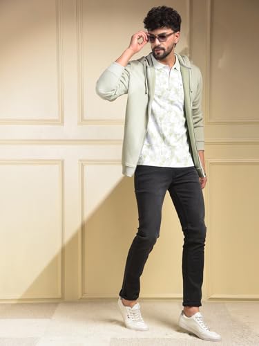 Crimsoune Club Men's Green Hooded Neck Sweatshirt (XL)