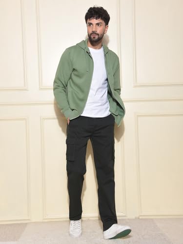 Crimsoune Club Men's Green Hooded Neck Sweatshirt (XL)