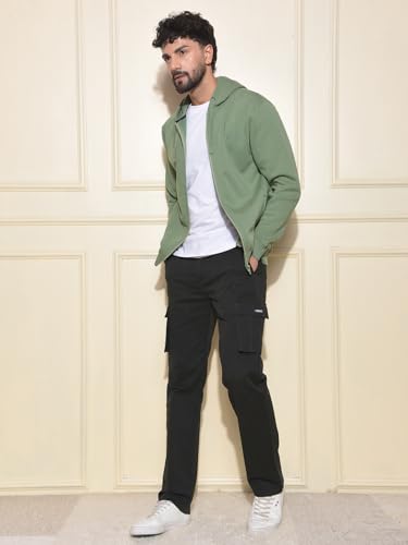 Crimsoune Club Men's Green Hooded Neck Sweatshirt (XL)