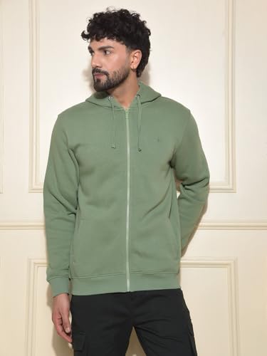 Crimsoune Club Men's Green Hooded Neck Sweatshirt (XL)