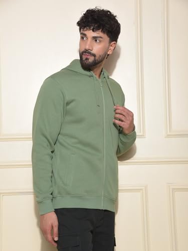 Crimsoune Club Men's Green Hooded Neck Sweatshirt (XL)