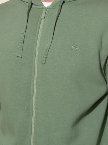 Crimsoune Club Men's Green Hooded Neck Sweatshirt (XL)