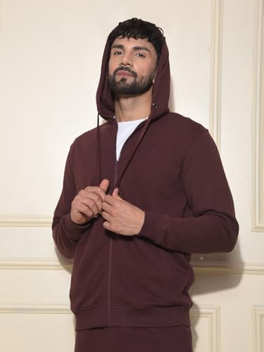 Crimsoune Club Men's Brown Hooded Neck Sweatshirt (M)