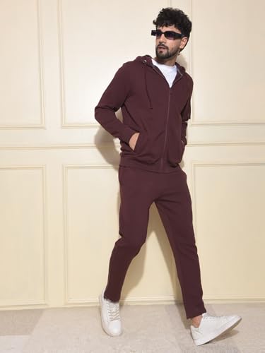 Crimsoune Club Men's Brown Hooded Neck Sweatshirt (M)