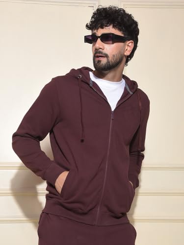 Crimsoune Club Men's Brown Hooded Neck Sweatshirt (M)