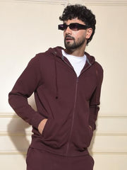 Crimsoune Club Men's Brown Hooded Neck Sweatshirt (M)