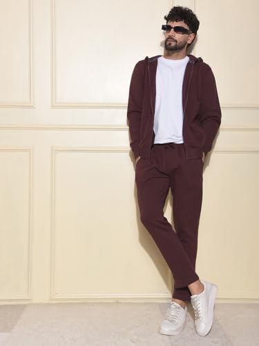 Crimsoune Club Men's Brown Hooded Neck Sweatshirt (M)