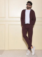 Crimsoune Club Men's Brown Hooded Neck Sweatshirt (M)