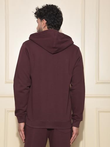 Crimsoune Club Men's Brown Hooded Neck Sweatshirt (M)
