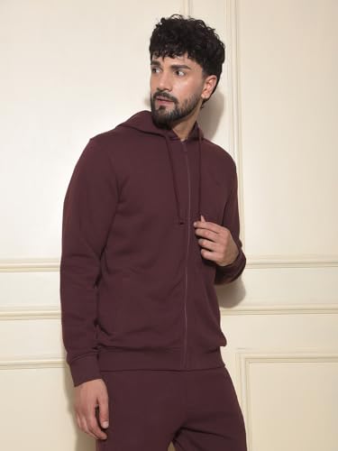 Crimsoune Club Men's Brown Hooded Neck Sweatshirt (M)