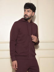 Crimsoune Club Men's Brown Hooded Neck Sweatshirt (M)