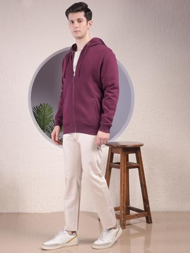 Crimsoune Club Men's Wine Hooded Neck Sweatshirt (XXXL)