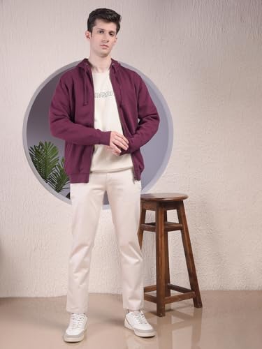 Crimsoune Club Men's Wine Hooded Neck Sweatshirt (XXXL)