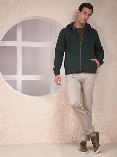 Crimsoune Club Men's Green Hooded Neck Sweatshirt (M)