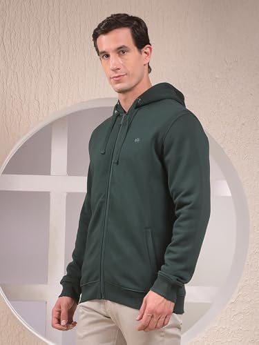 Crimsoune Club Men's Green Hooded Neck Sweatshirt (M)