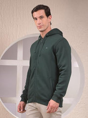 Crimsoune Club Men's Green Hooded Neck Sweatshirt (M)