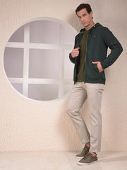 Crimsoune Club Men's Green Hooded Neck Sweatshirt (M)