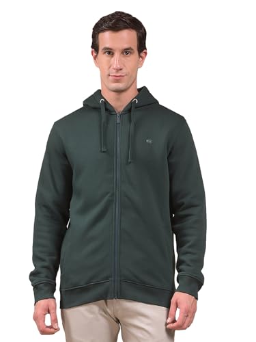 Crimsoune Club Men's Green Hooded Neck Sweatshirt (M)