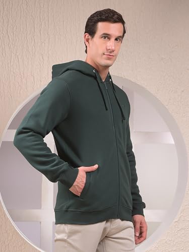 Crimsoune Club Men's Green Hooded Neck Sweatshirt (M)