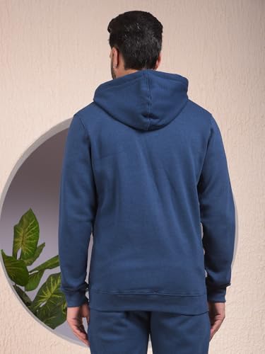 Crimsoune Club Men's Blue Hooded Neck Sweatshirt (XXXL)