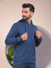 Crimsoune Club Men's Blue Hooded Neck Sweatshirt (XXXL)