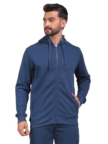 Crimsoune Club Men's Blue Hooded Neck Sweatshirt (XXXL)