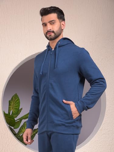 Crimsoune Club Men's Blue Hooded Neck Sweatshirt (XXXL)