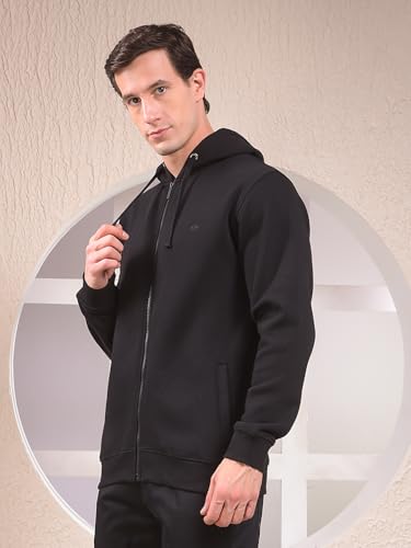 Crimsoune Club Men's Black Hooded Neck Sweatshirt (S)