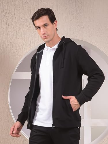 Crimsoune Club Men's Black Hooded Neck Sweatshirt (S)