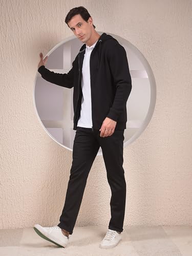 Crimsoune Club Men's Black Hooded Neck Sweatshirt (S)