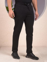 Crimsoune Club Men's Black Comfortable Knitted Trackpants