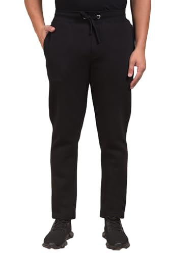 Crimsoune Club Men's Black Comfortable Knitted Trackpants