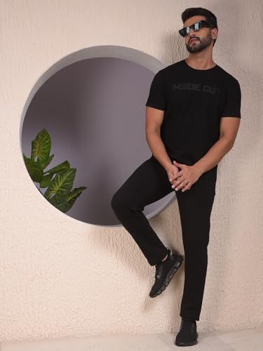 Crimsoune Club Men's Black Comfortable Knitted Trackpants