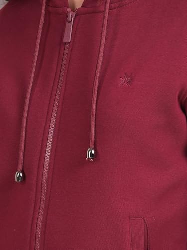 Crimsoune Club Women's Wine Hooded Neck Sweatshirt