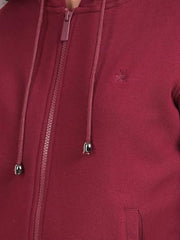 Crimsoune Club Women's Wine Hooded Neck Sweatshirt