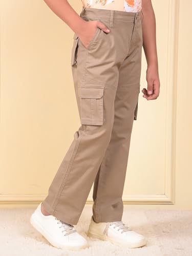 Crimsoune Club Boy's Khaki Cargo Trousers (11-12Y)